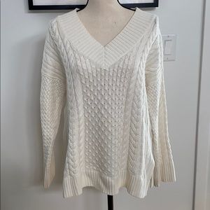 Marled Cream Cable-knit Sweater